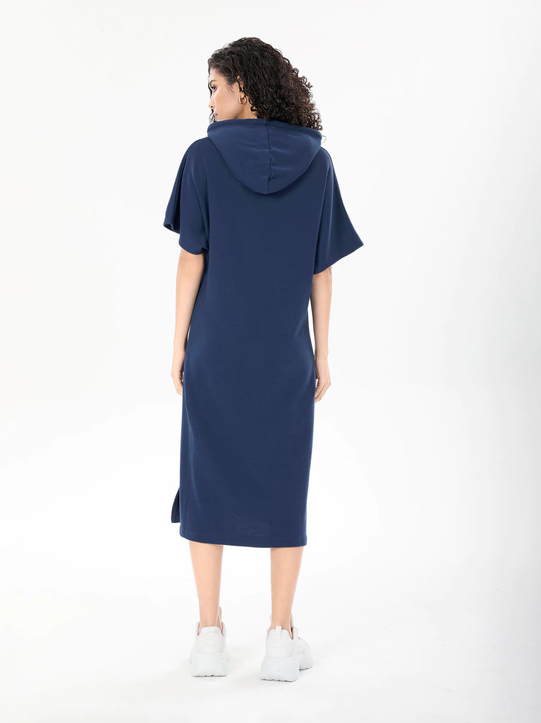 blue short sleeve midi dress uk