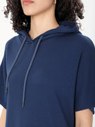 shop blue long hoodie