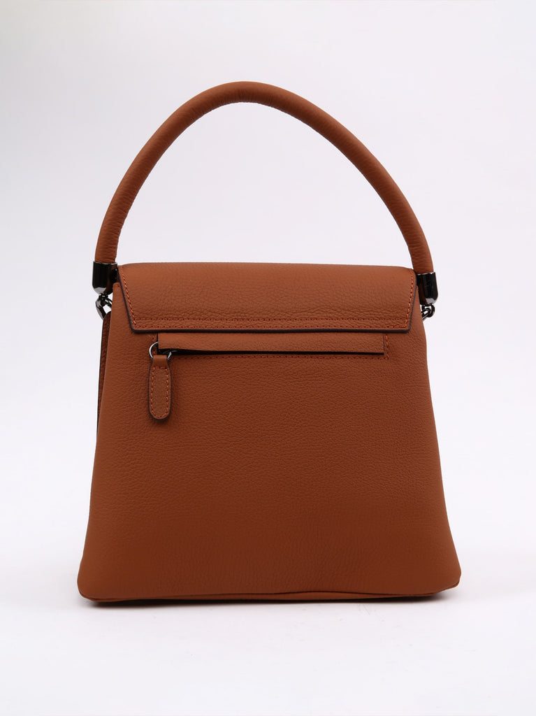 brown real leather hand bag