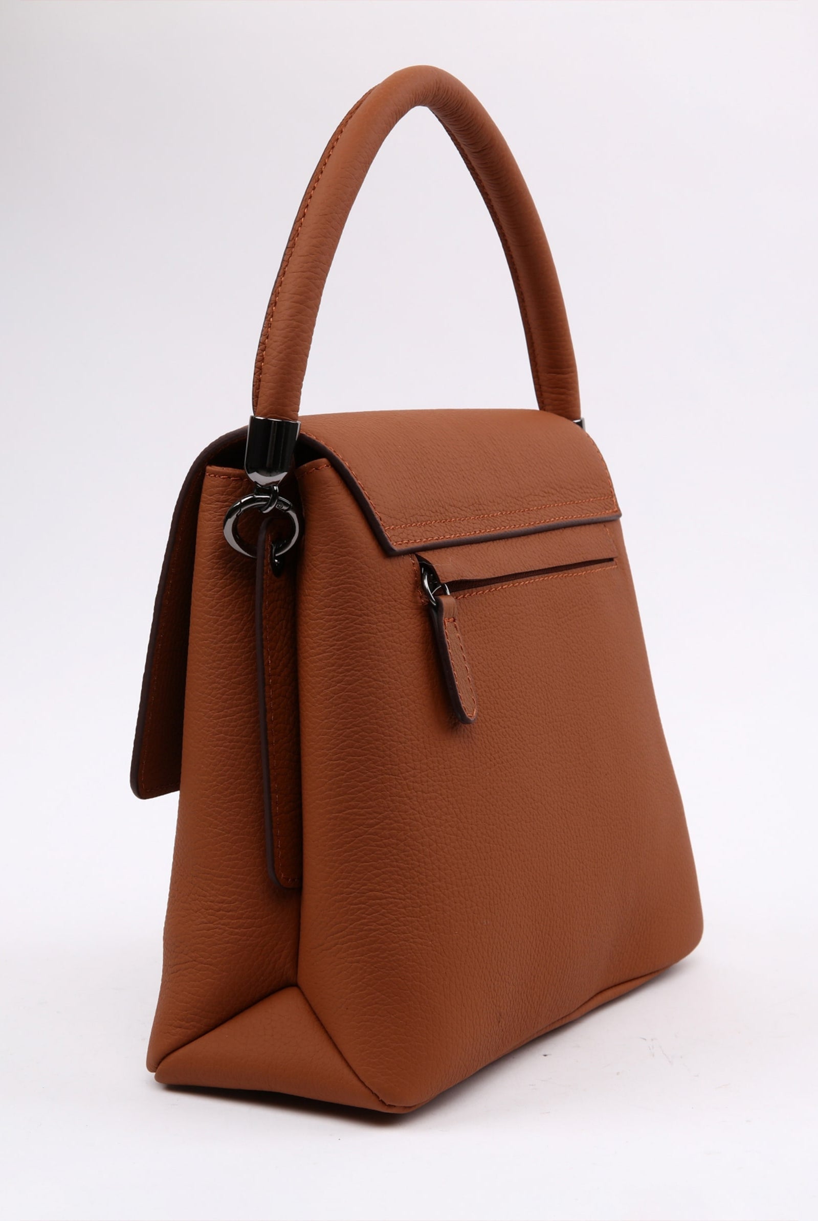 brown soft leather handbag