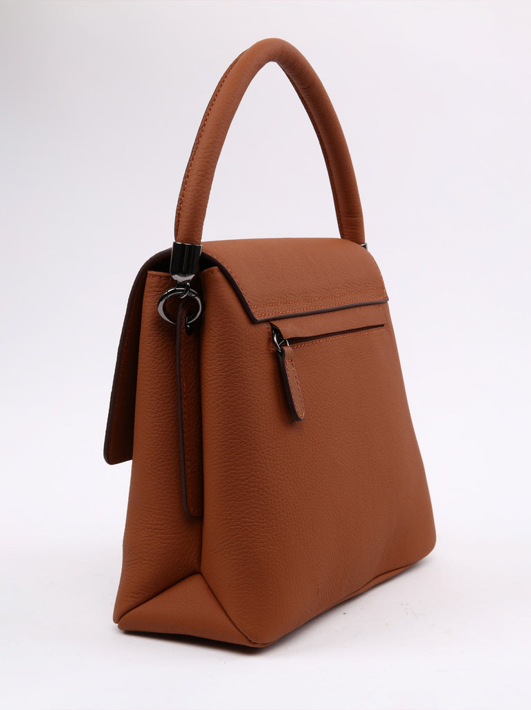 brown soft leather handbag