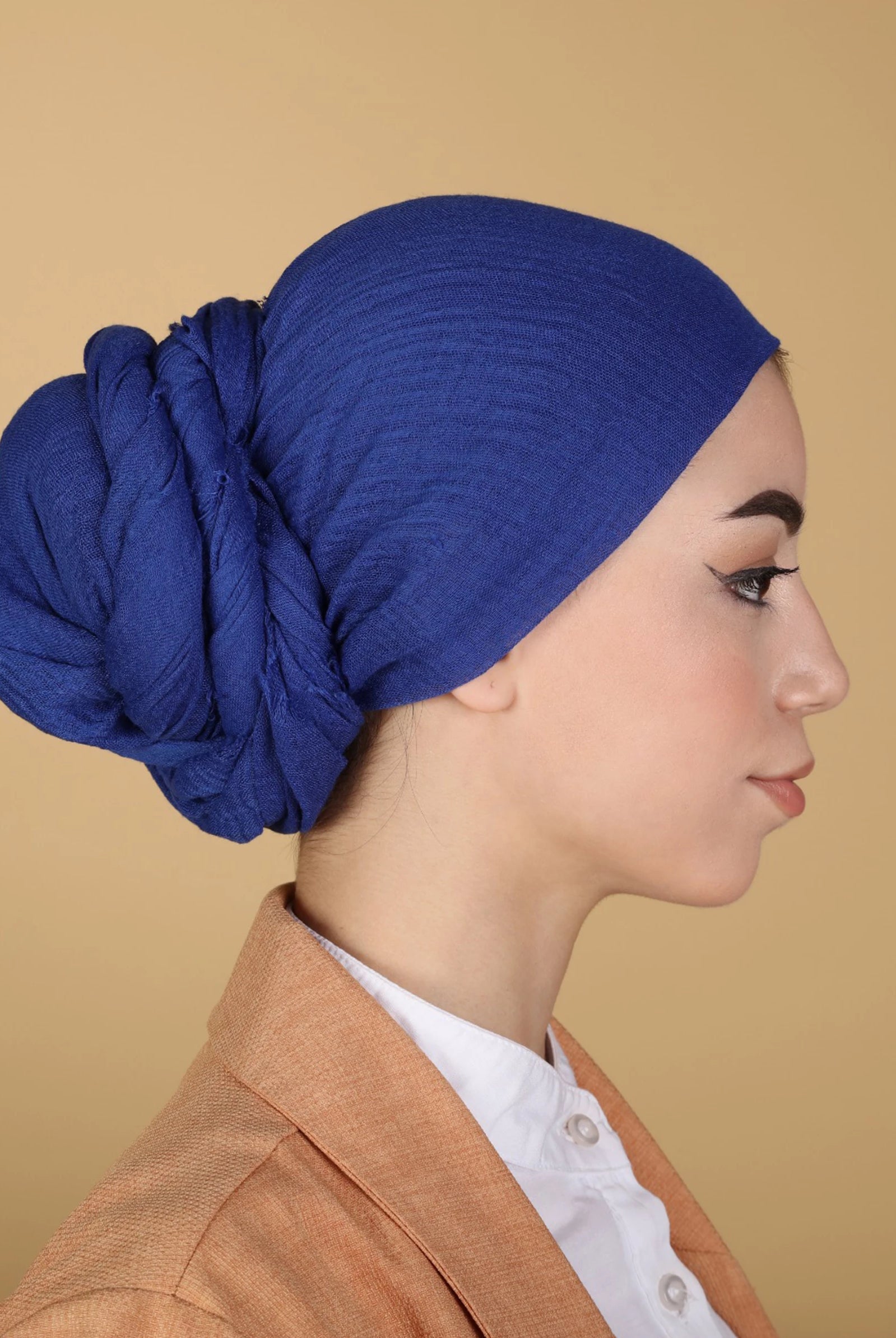Dark blue cotton scarf