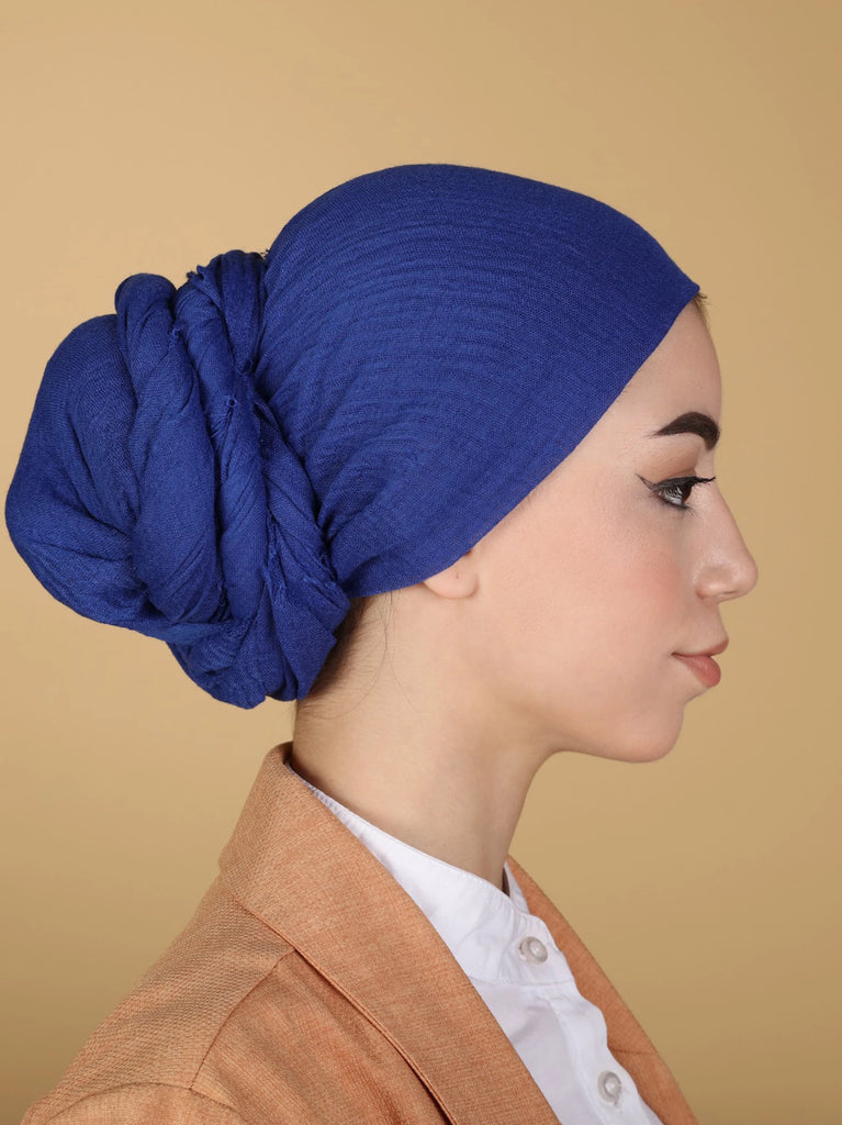 Dark blue cotton scarf