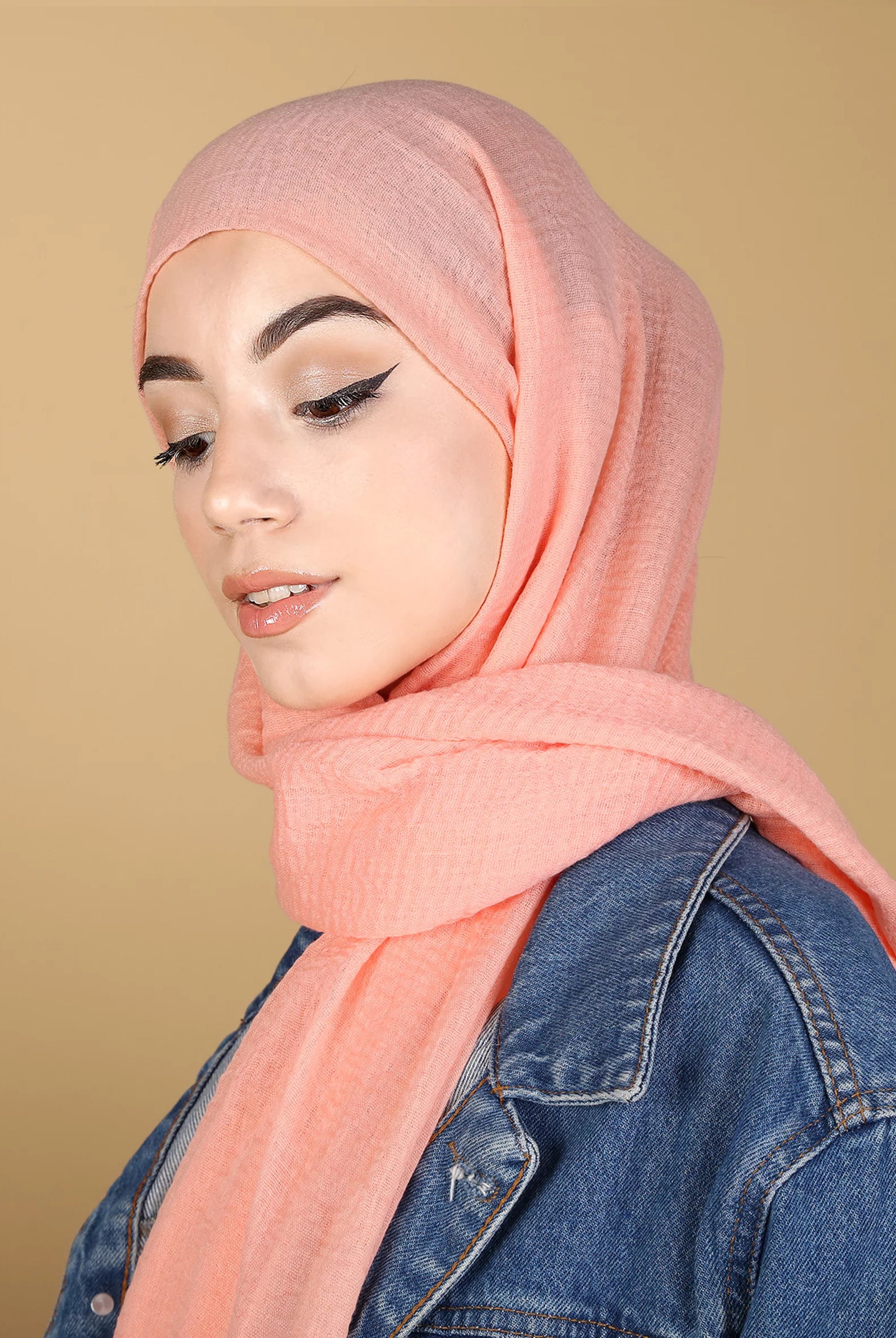 peach cotton scarf