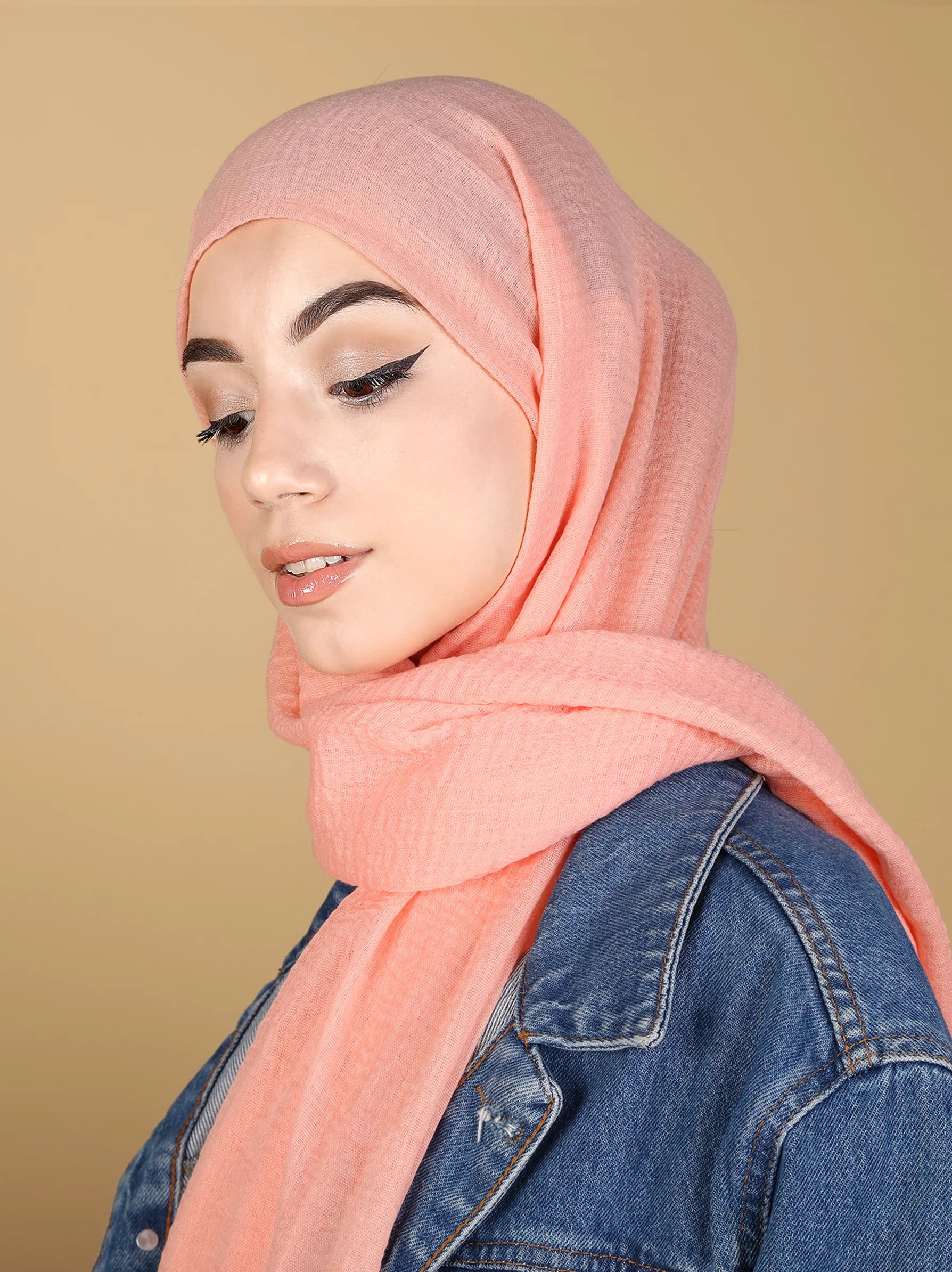 peach cotton scarf