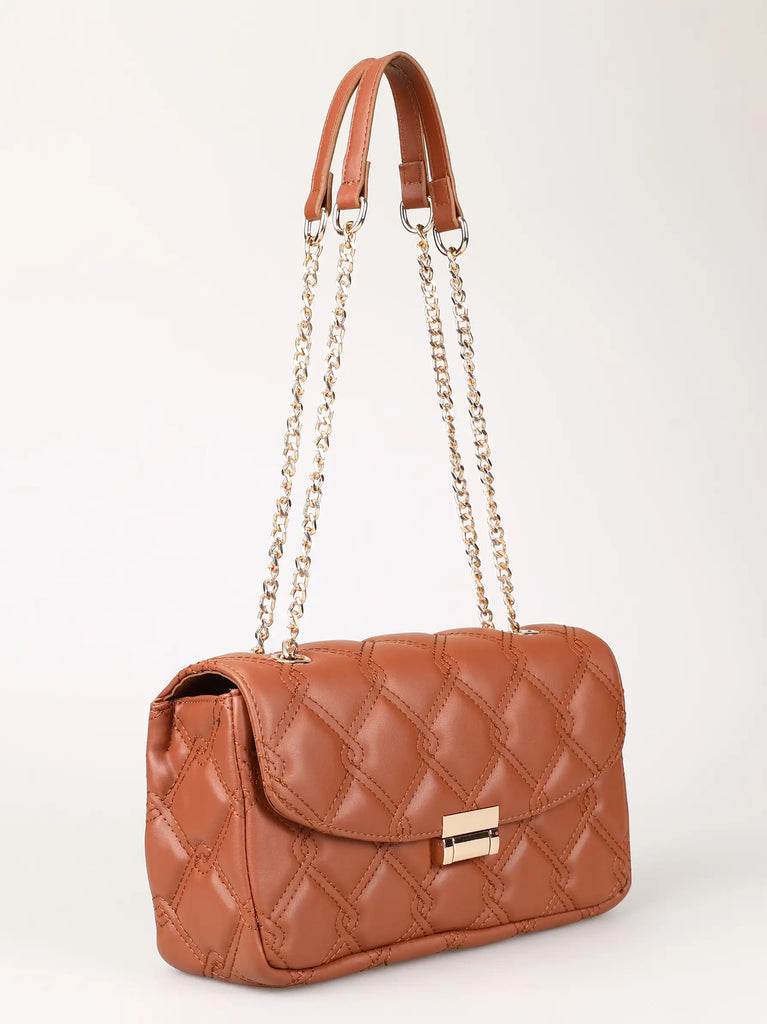 camel quilted bag uk