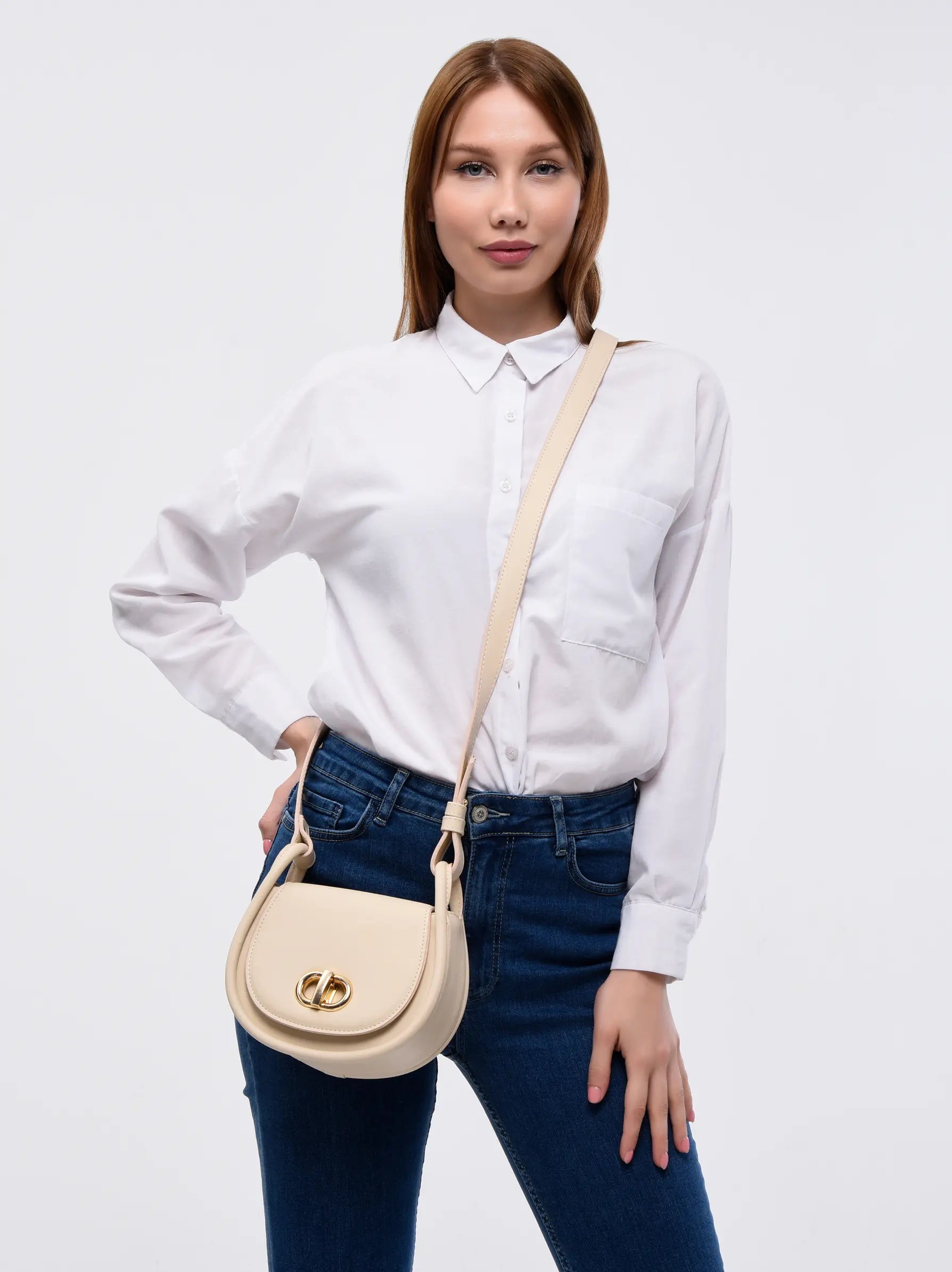 Round black 2025 crossbody bag