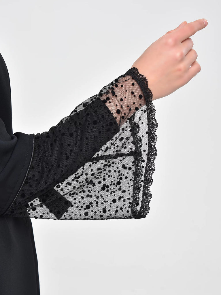 black tulle kimono dress