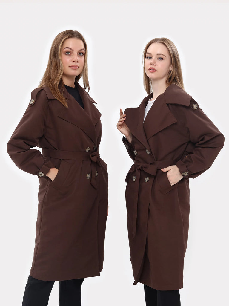 women brown trench coat