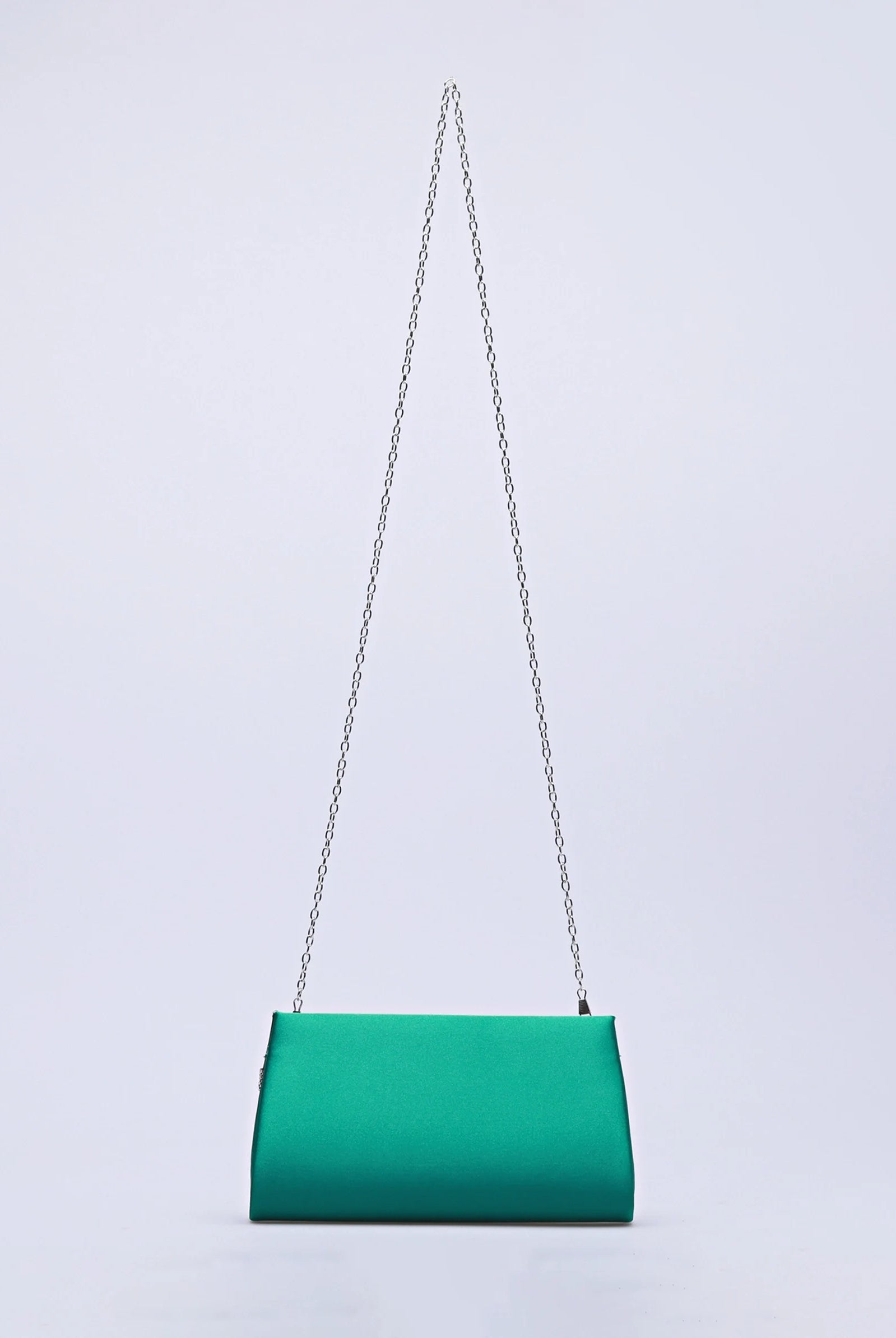 green diamante clutch bag