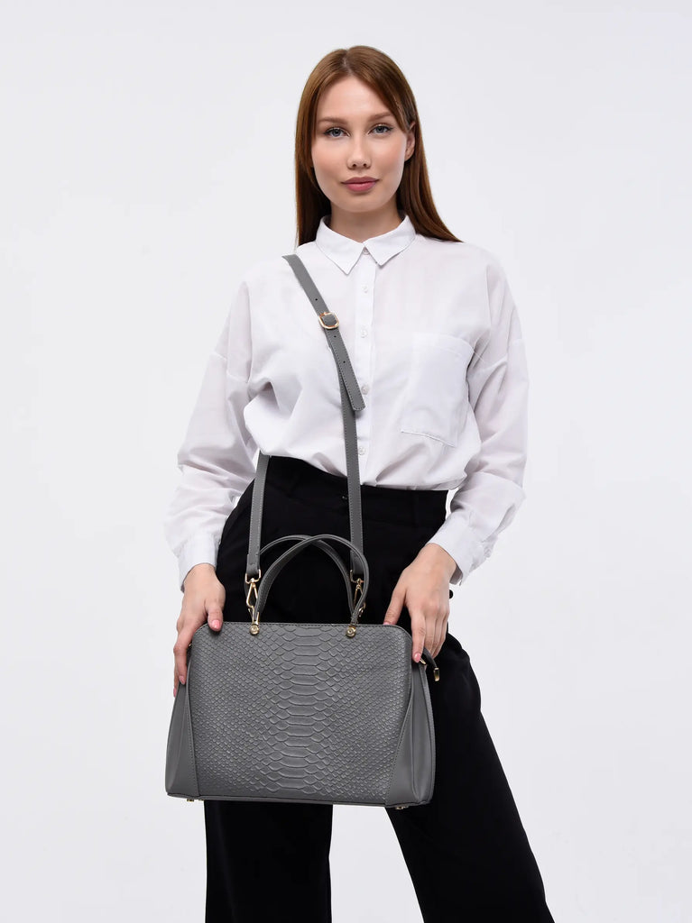 womens grey handle bag		