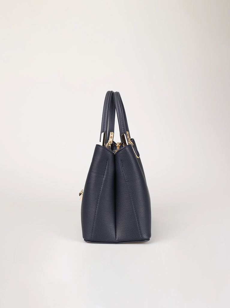 handheld navy blue handheld bag