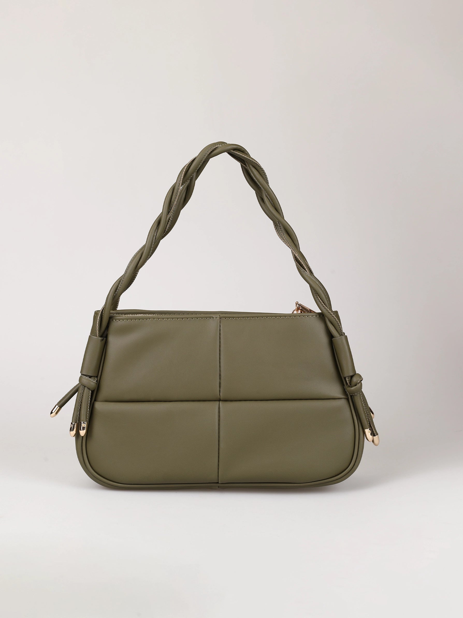 Khaki Green Spiral Handle Handbag Modora UK