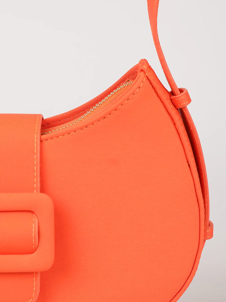 orange buckle bag	