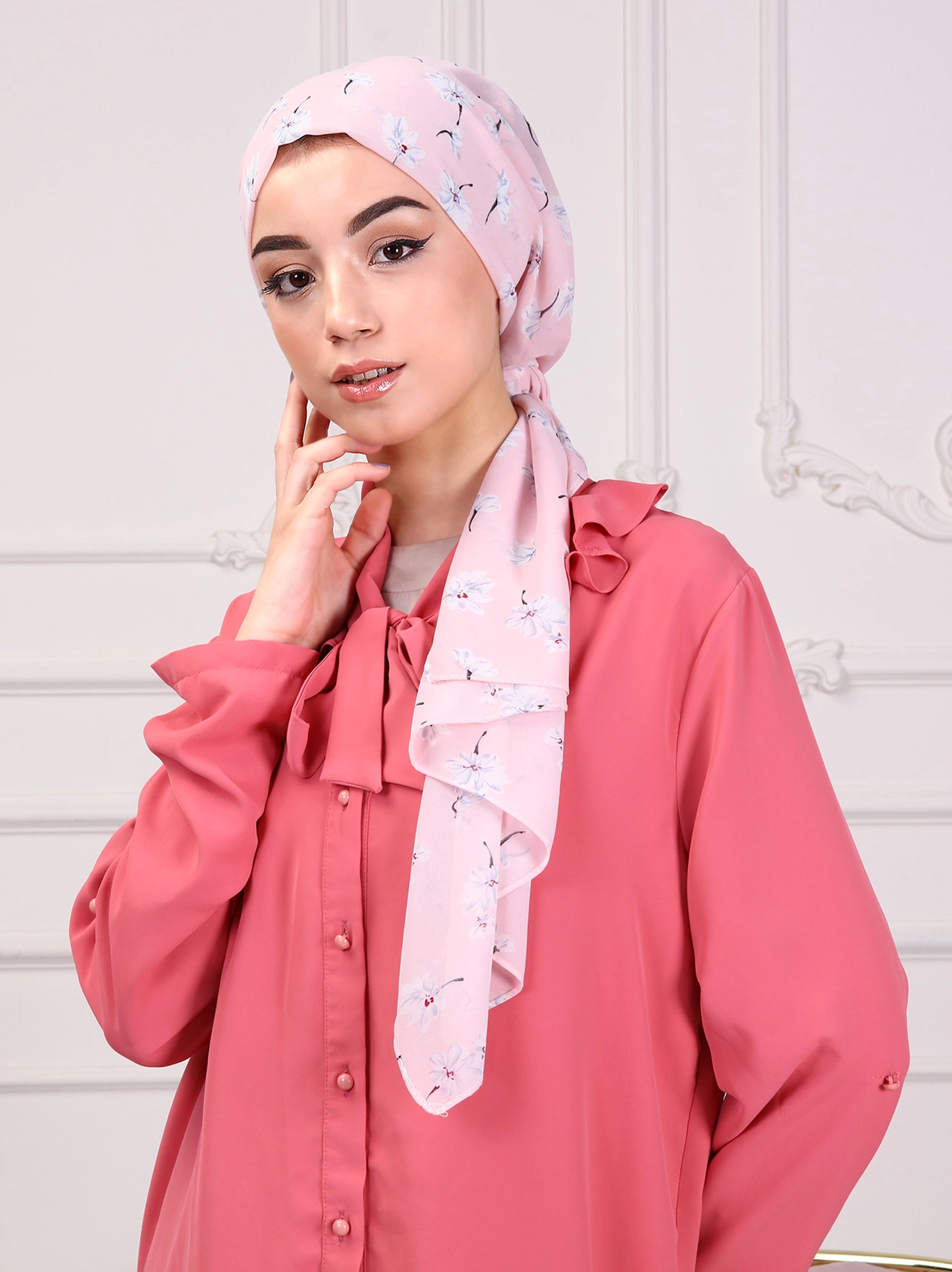 Pink hot sale scarf next
