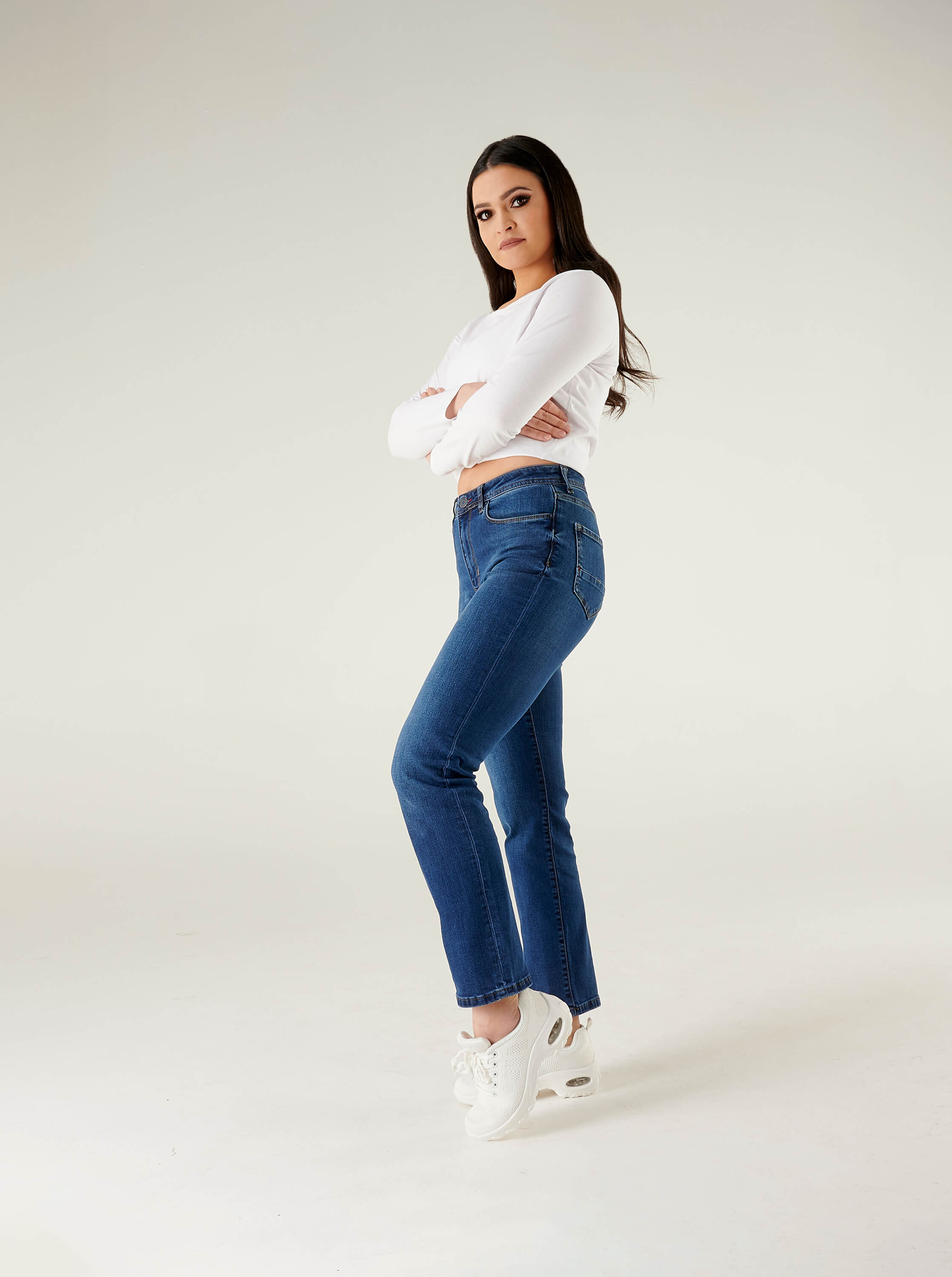 straight leg cut jeans