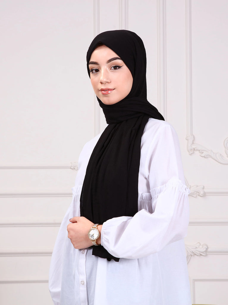 Black rayon scarf for women