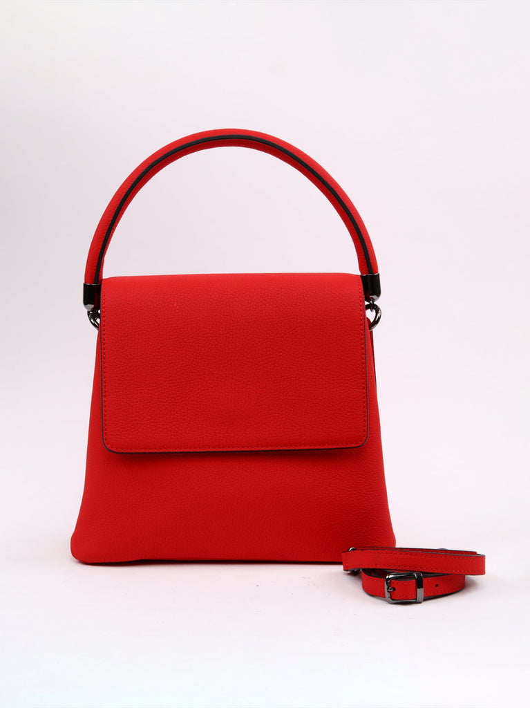 red leather handbag style