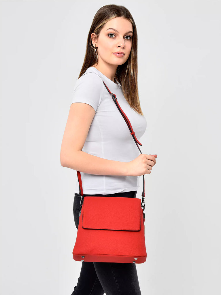 Red Leather Hand Bag