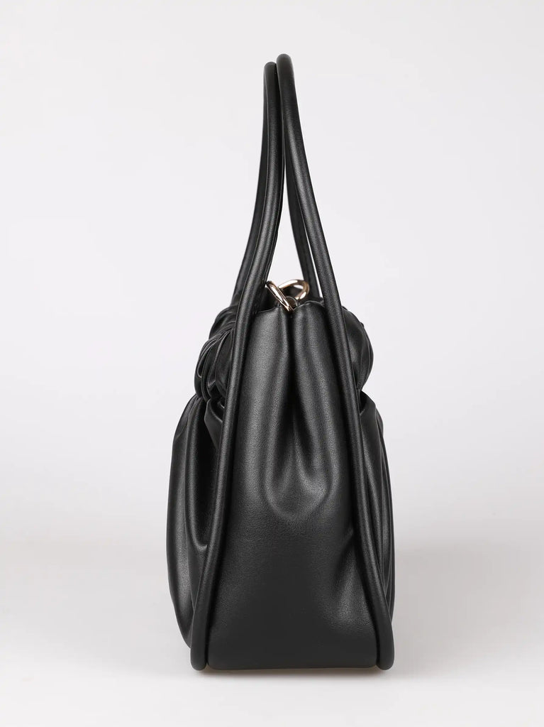 black ruched clutch bag