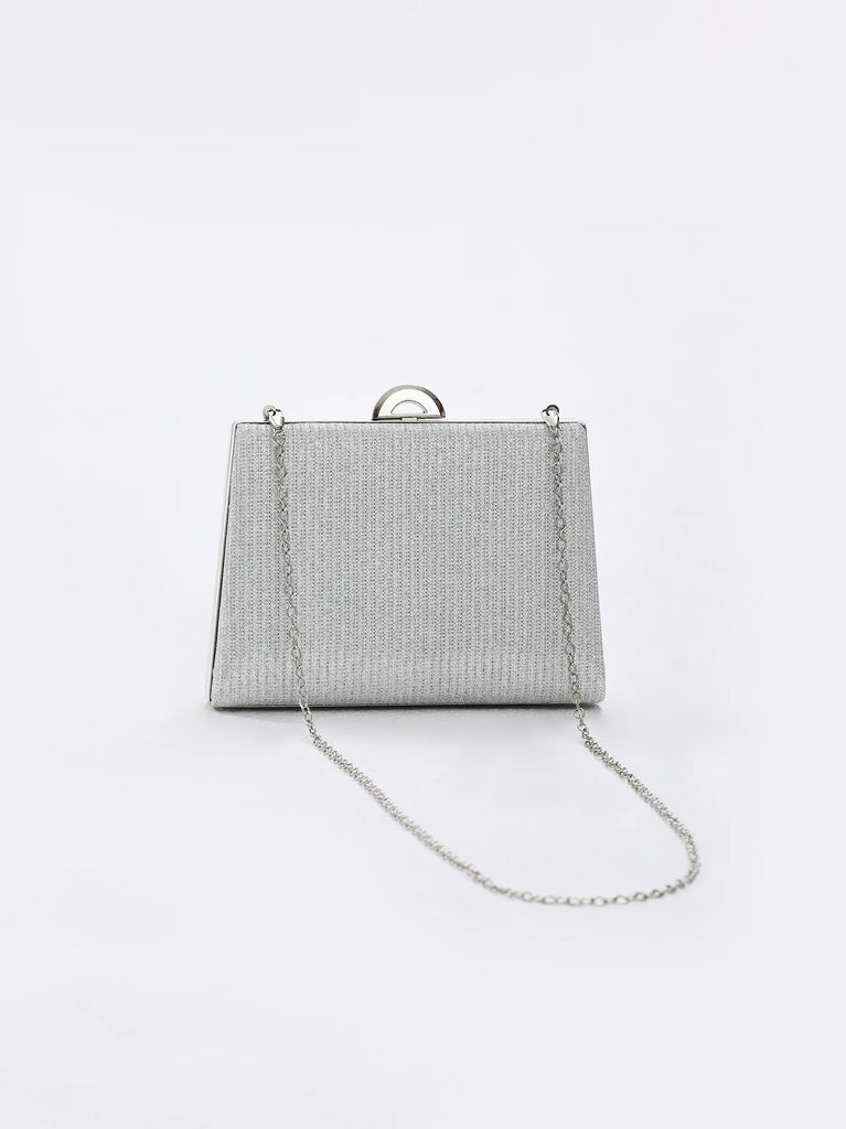 silver glitter clutch bag uk