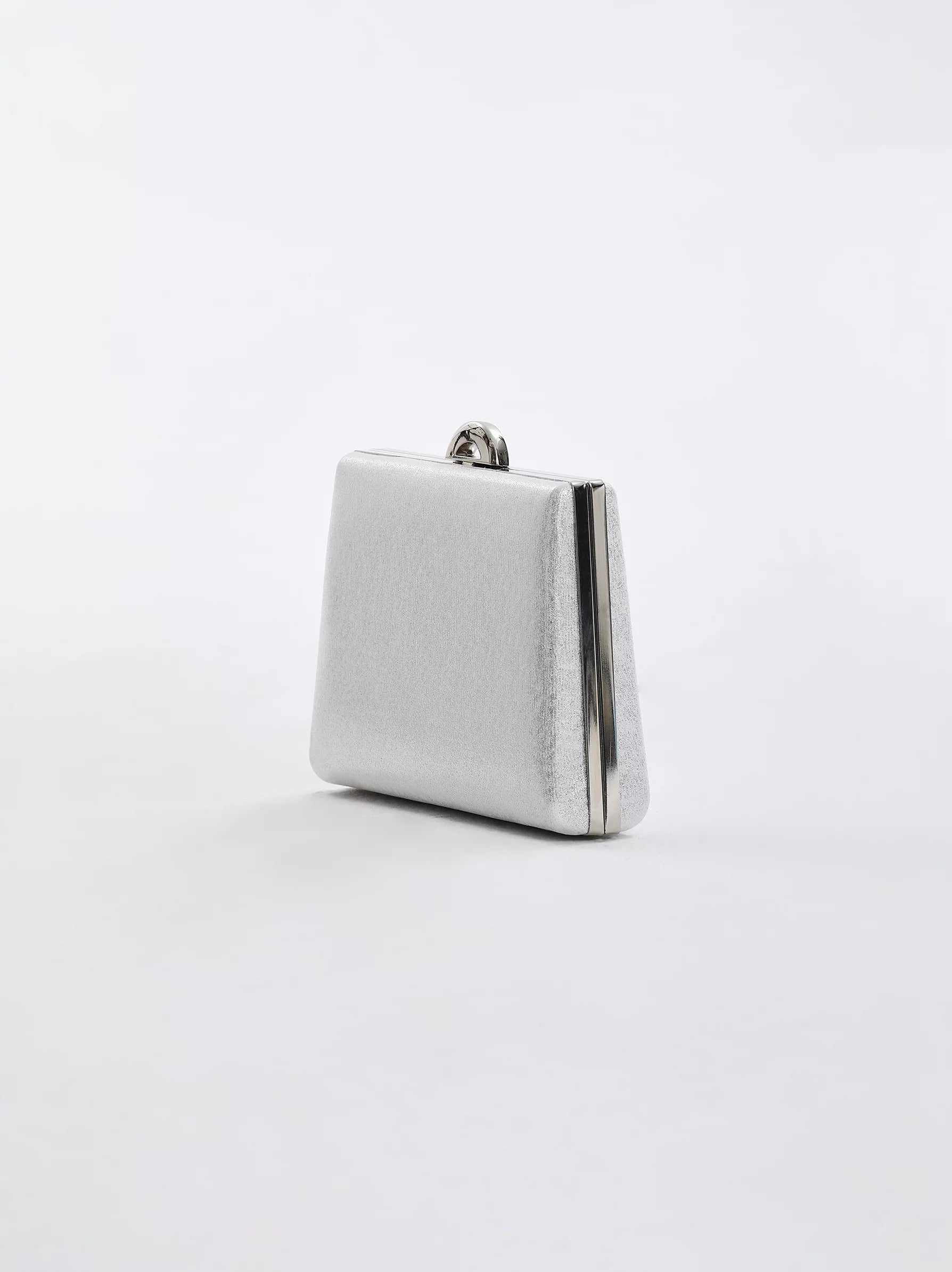Shiny silver clutch sales bag