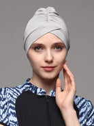 grey swim turban cap