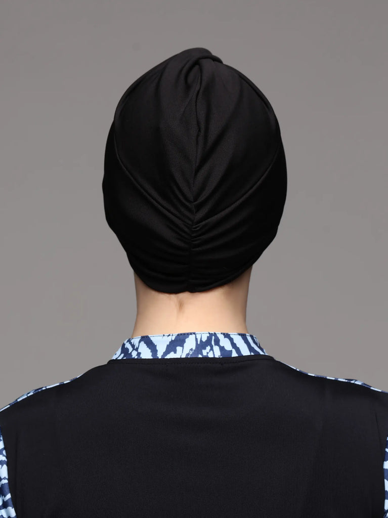 black swim turban for women