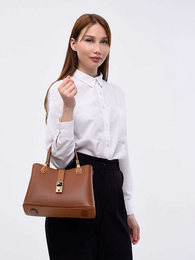 trim handle camel handheld bag