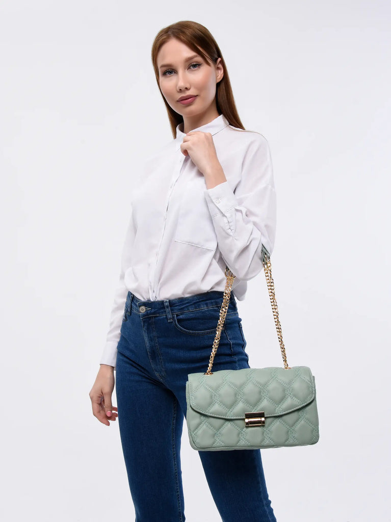 quilted chain shoulder bag uk